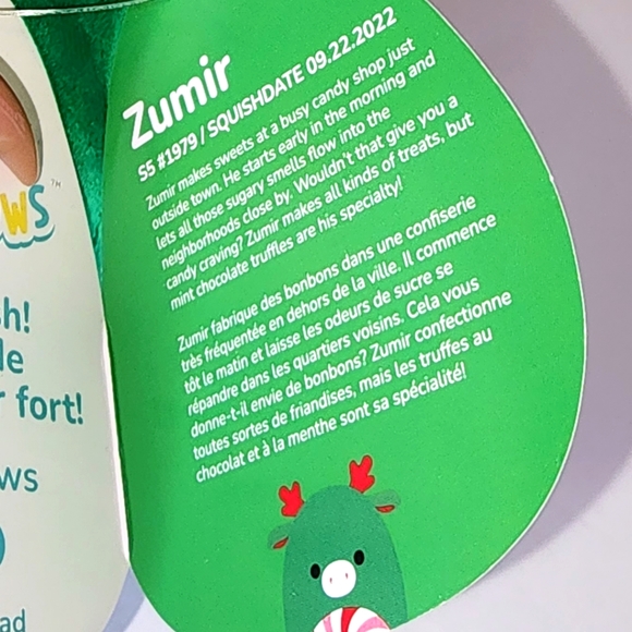 🎄 ZUMIR 🫎 Green Peppermint Belly Moose Christmas 2023 Original Squishmallow - Picture 3 of 8